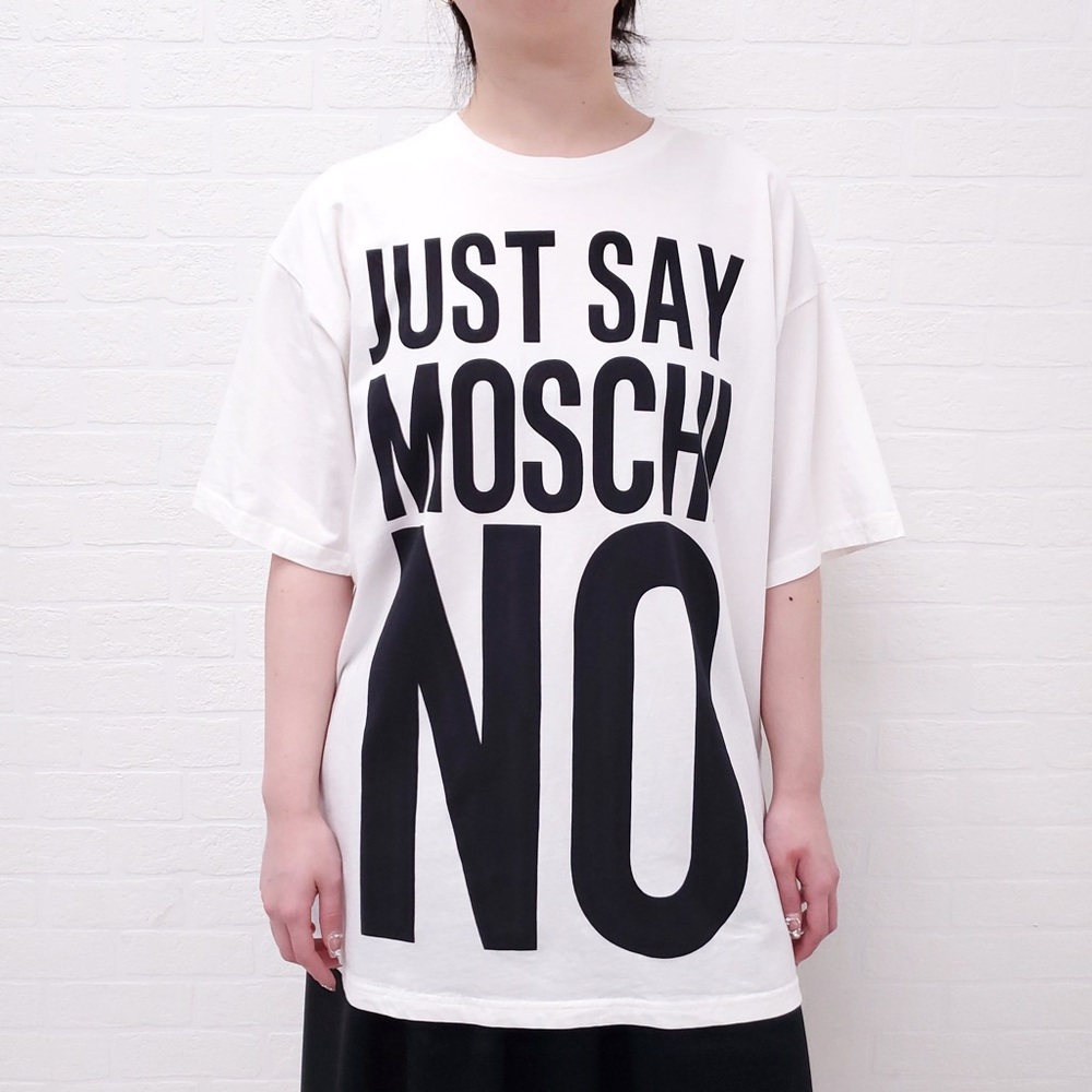 Moschino White Tee with Bold Black Text